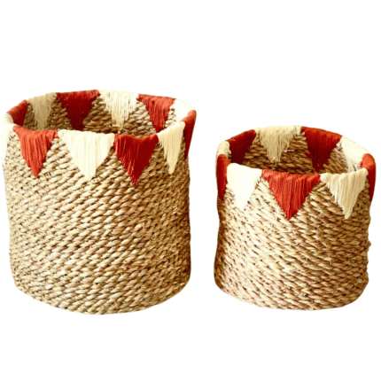 embroidered halfa basket