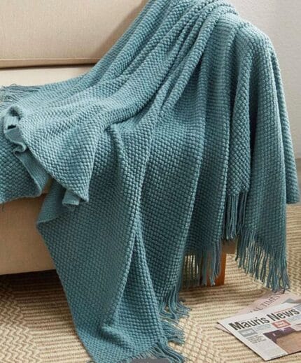 solid knitted blanket