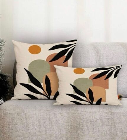 leaf print cushion cover