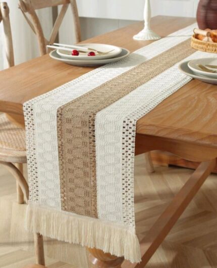 tassel decor table runner