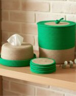 Jute storage and coaster set