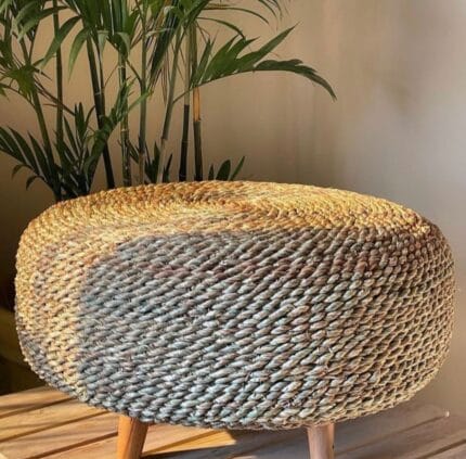 handmade halfa pouf