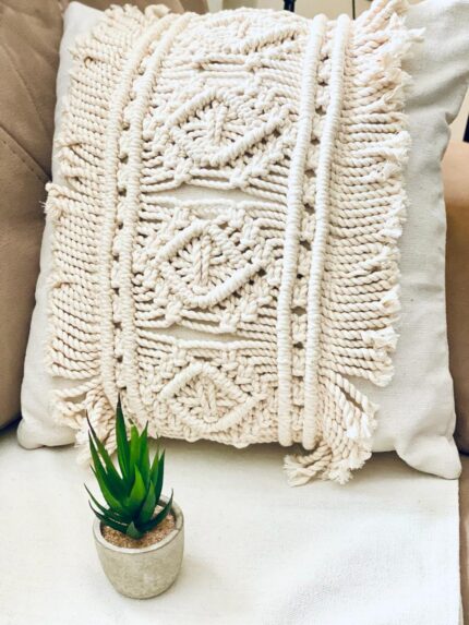 macrame classic cushion.