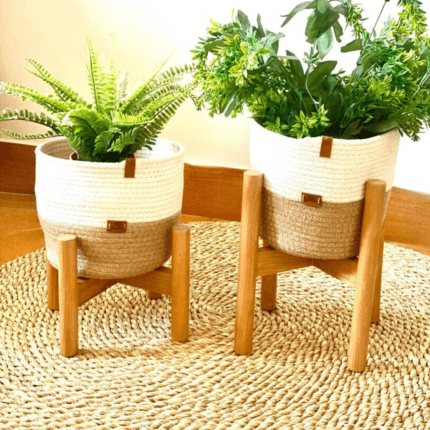 wooden plant holder