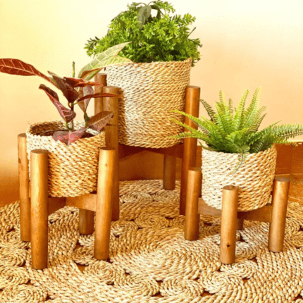 wooden plant holder