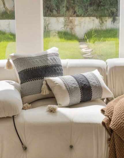 grey cushion with filler