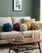 twist design decorative pillow-Knot Ball Pillow Round Throw Pillows Soft Household Decorative Pillows Sofa Decor Throw Pillows