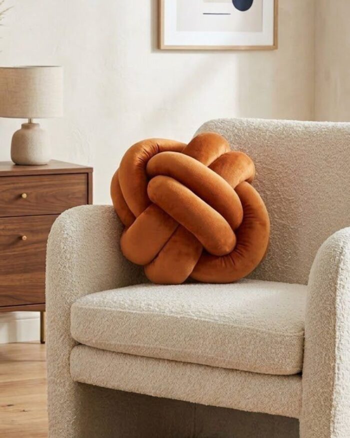 twist design decorative pillow-Knot Ball Pillow Round Throw Pillows Soft Household Decorative Pillows Sofa Decor Throw Pillows - Image 9