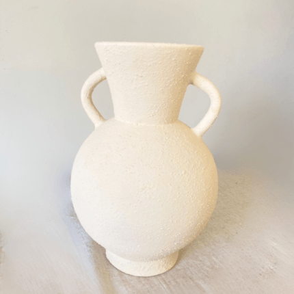 off white pottery vase