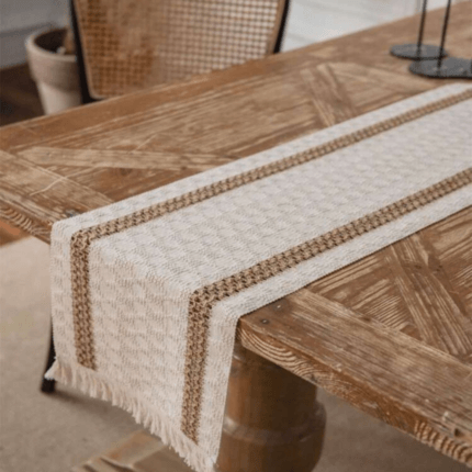 boho macramé table runner