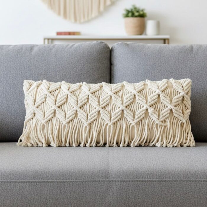 Rectangular Macrame cushion - Image 1