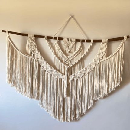 knotted macrame wall hanging