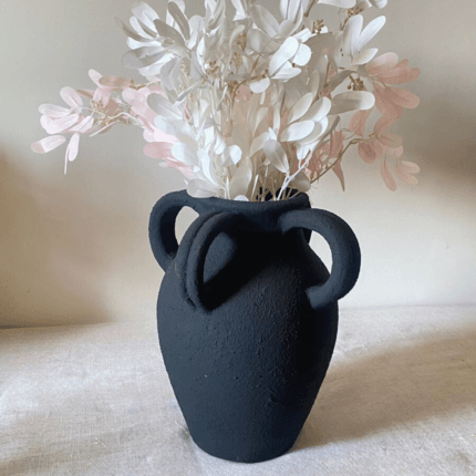 black pottery decorative vase