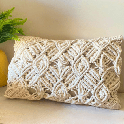 classic rectangular macramé cushion