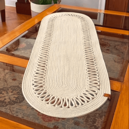 off white rope table runner