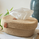 Rectangular tissue box from knitted jute-Hand-woven Tissue Box Family Living Room Kitchen Napkin Storage Tissue Box - Image 4