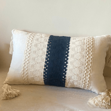 black and white cushion with filler