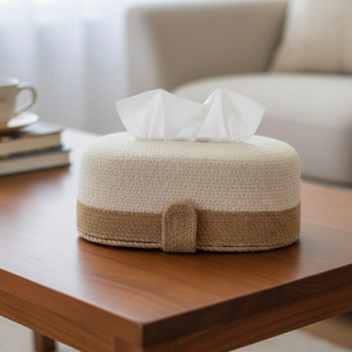 Tissue Box Cotton Facial Tissues Boxes, Oval Shape Tissue Holders, Suitable for Home Office Table - Image 1