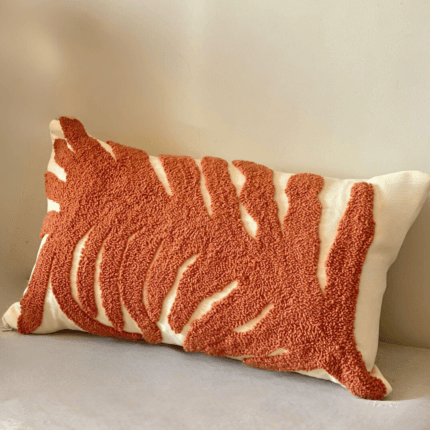 tufted leaf pattern cushion