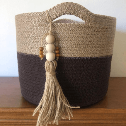 dark brown beige basket