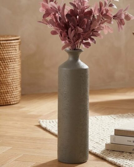 Olive metallic pottery Elegant Tall Vase