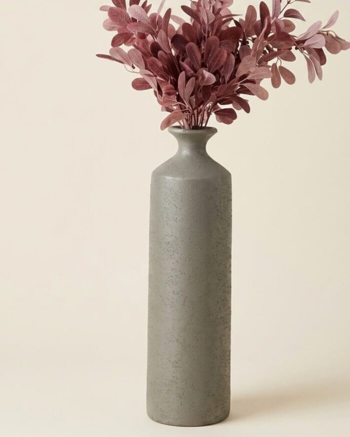 Olive metallic pottery Elegant Tall Vase - Image 4