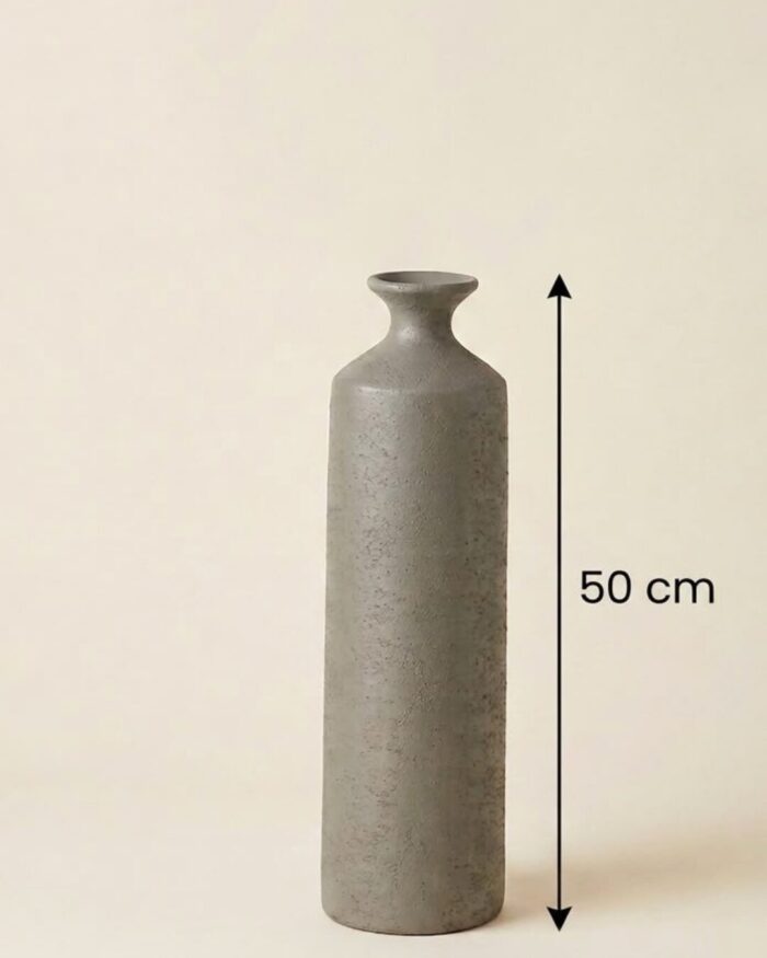 Olive metallic pottery Elegant Tall Vase - Image 5