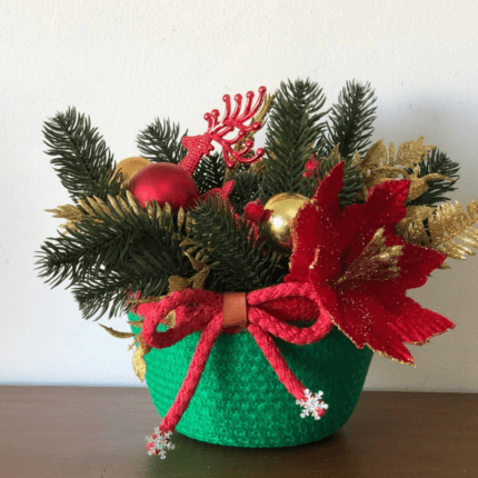 christmas ribbon basket