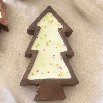 christmas tree wooden candle