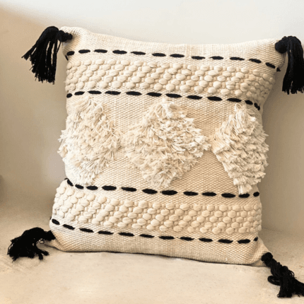 black and white kilim cushion