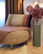 Olive metallic pottery Charcoal Gray Elegance Tall Vase - Image 2