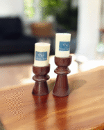 wooden candle stands set