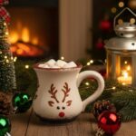 Reindeer Christmas Mug - Brown