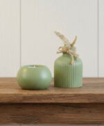 Rustic Green Decorative Home Accent Set with Wooden "HOME" Letter Blocks, Ceramic Tray, and Matching Ornaments for Farmhouse Living Room, Entryway, or Shelf Display - Image 7