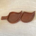 Ramadan serving trays with wooden and leaf