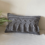 modern geometric tufted tassel cushion