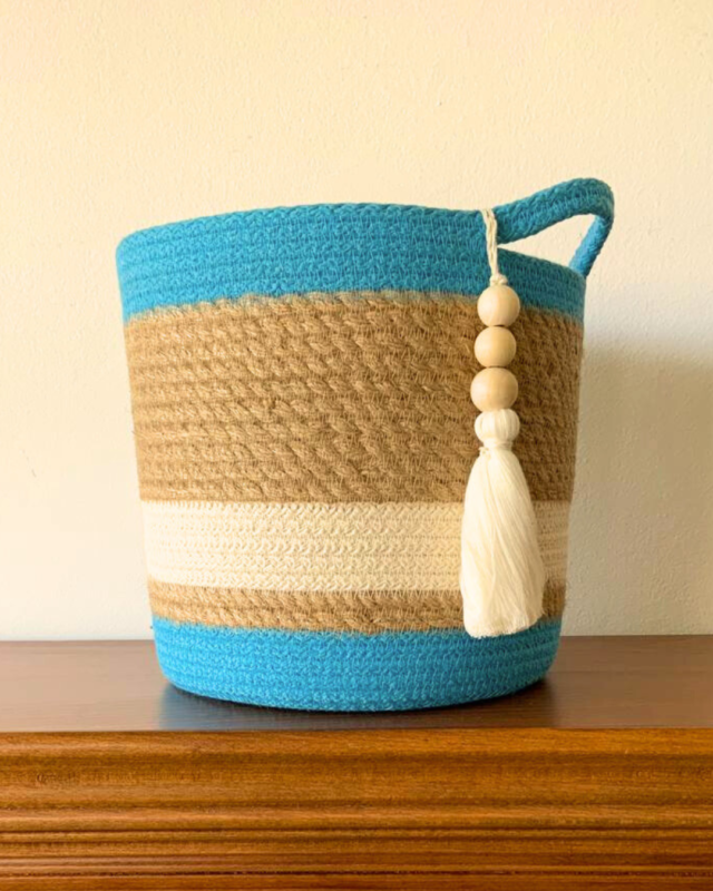 jute,white,blue