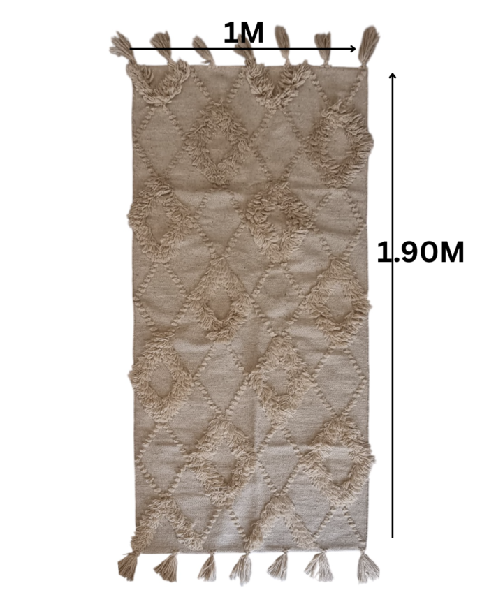 Handmade Embossed khaki tufted carpet - Image 2