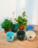 Handcrafted Crochet Cotton Pot and Organizer Basket – Stylish Multipurpose Container for Succulents Small Plants Keys or Office Supplies - Image 7