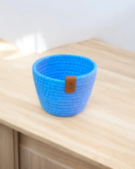 Handcrafted Crochet Cotton Pot and Organizer Basket – Stylish Multipurpose Container for Succulents Small Plants Keys or Office Supplies - Image 2