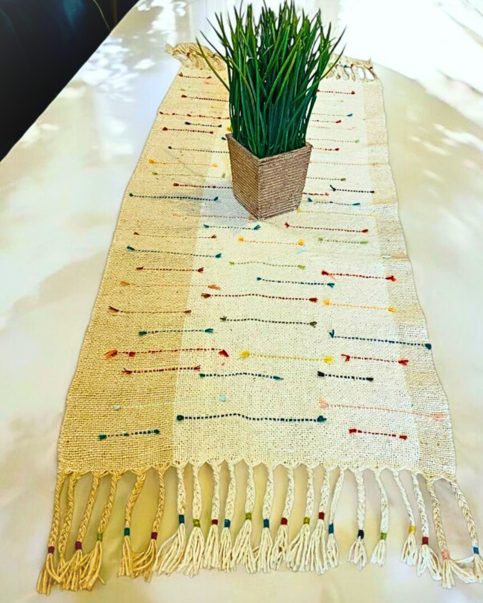 vintage hemp table runner