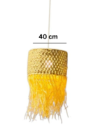 Macramé Lamp Shade with Burlap and Raffia straws suitable for rustic Boho or coastal interiors - Image 2