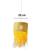Macramé Lamp Shade with Burlap and Raffia straws suitable for rustic Boho or coastal interiors - Image 3