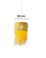 Macramé Lamp Shade with Burlap and Raffia straws suitable for rustic Boho or coastal interiors - Image 4