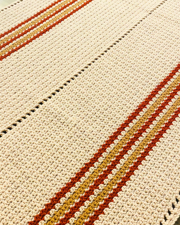 Handmade multicolor Cotton Crochet table runner - Image 3