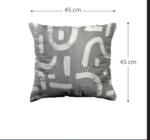 Modern Grey Abstract Print Cushion  – Decorative Throw Pillows in Soft White & Charcoal  (45x45 | 50x30 cm) - Image 6