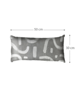 Modern Grey Abstract Print Cushion  – Decorative Throw Pillows in Soft White & Charcoal  (45x45 | 50x30 cm) - Image 3