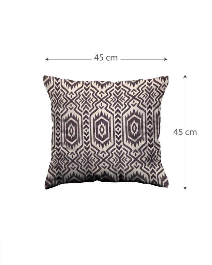 Beige & Black Tribal Ikat Pattern and Solid Color Cushion   Decorative Pillows (45x45 | 50x30 cm) - Image 2