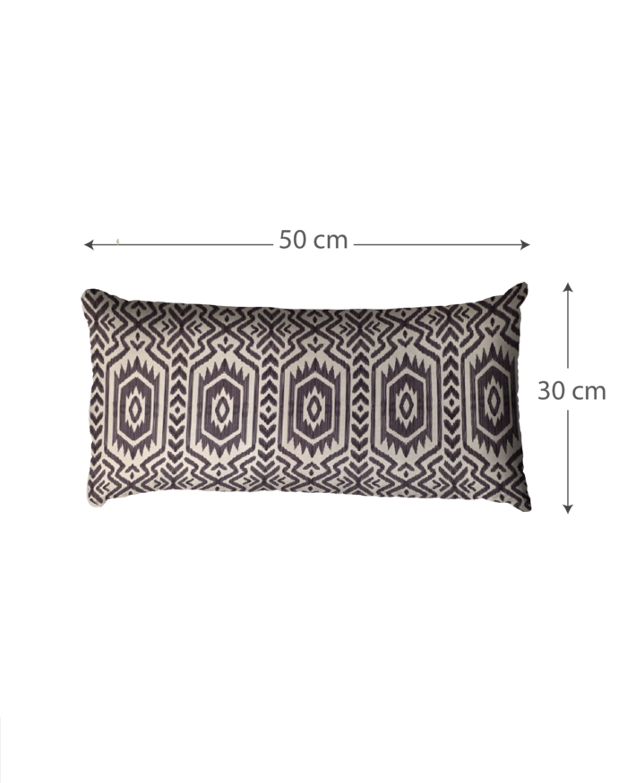 Beige & Black Tribal Ikat Pattern and Solid Color Cushion   Decorative Pillows (45x45 | 50x30 cm) - Image 3