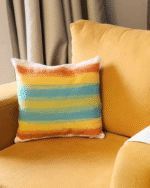 Handloom  Tropical  stripes  cushion-Soft Cotton  Cover with Plush Filling for Sofa Bed or Living Room Décor – Nature-Inspired Modern Cushion - Image 2